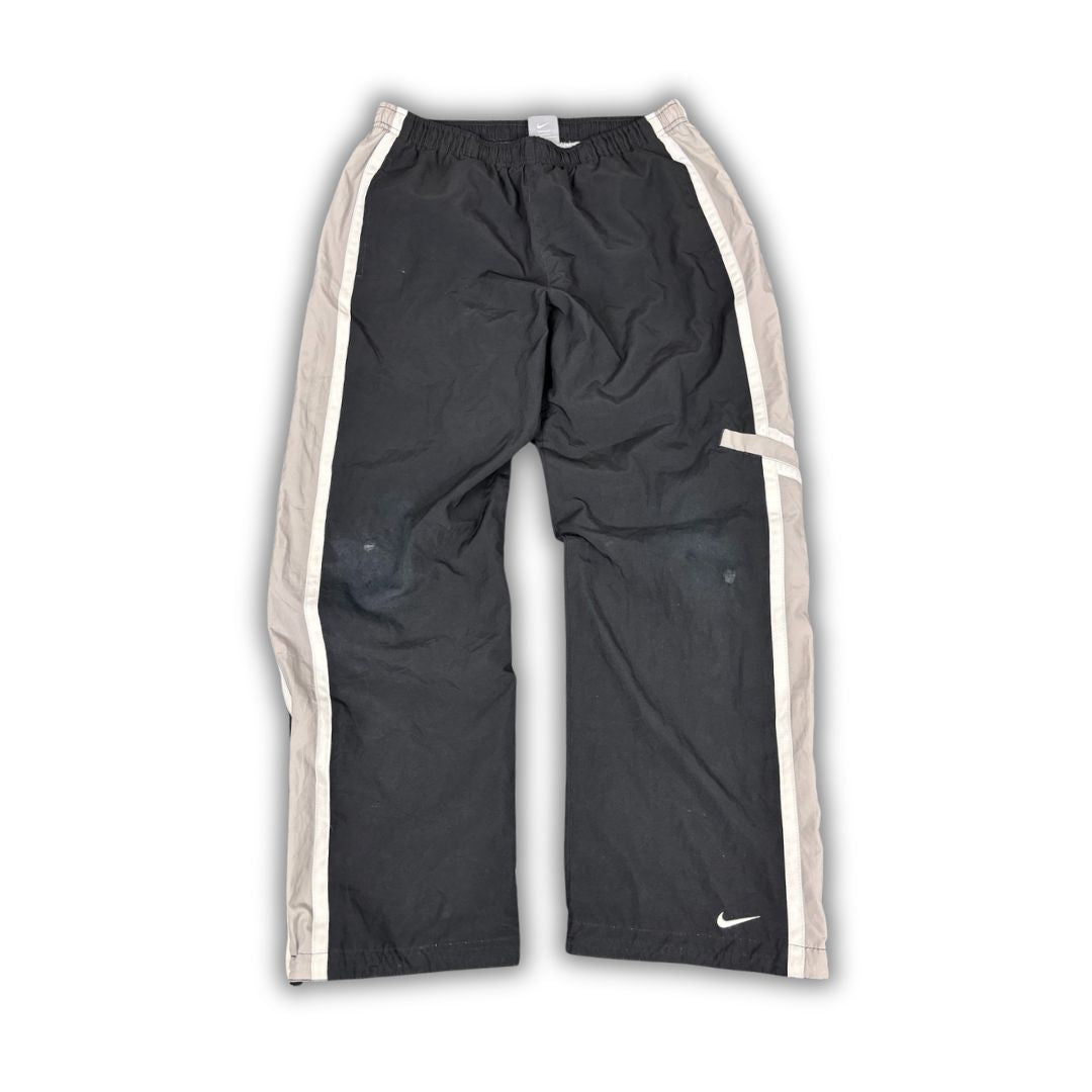 Vintage Y2K Nike Cargo Track Pants Women's S Black Grey White Panel Joggers