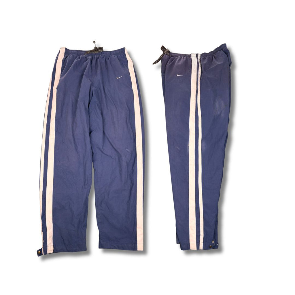 Vintage Y2K Nike Track Pants Men's XL Navy Blue Swoosh Piping Heavy Baggy Joggers
