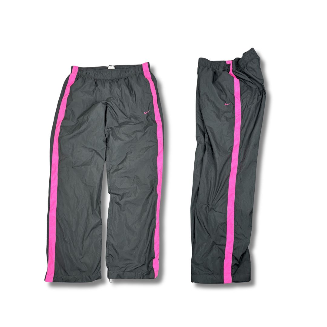 Classic Nike Track Pants Women's M Black Pink Piping Swoosh Joggers