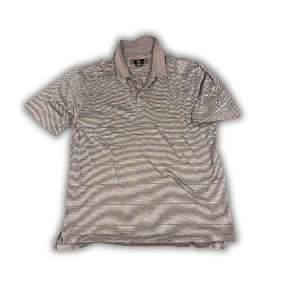 Vintage Y2K Nike Golf Polo Men's XL Grey Striped Golf Logo Jersey Tee Collared
