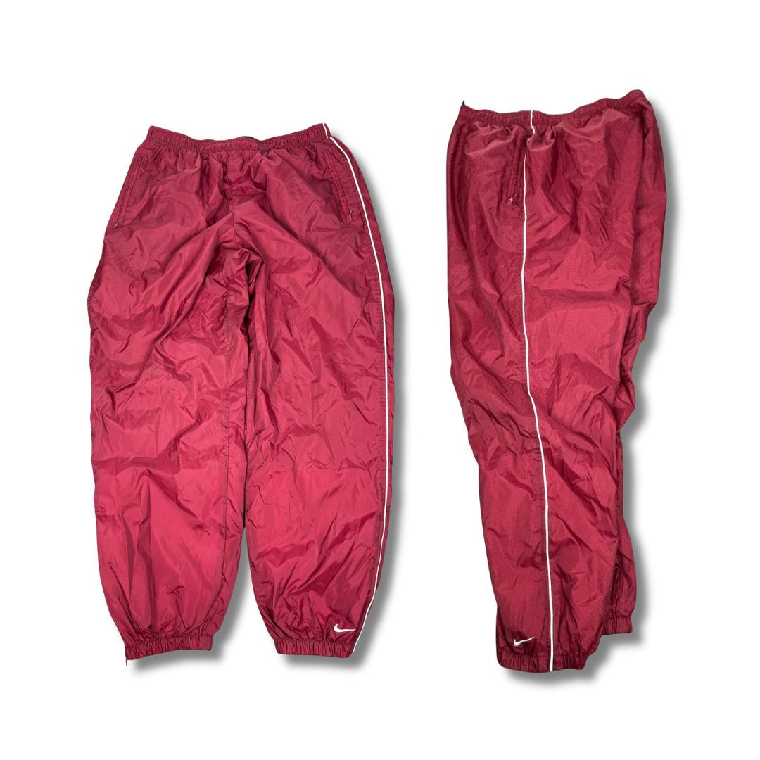 Vintage Y2K Nike Track Pants Men's XXL Red White Piping Ankle Swoosh Baggy Joggers