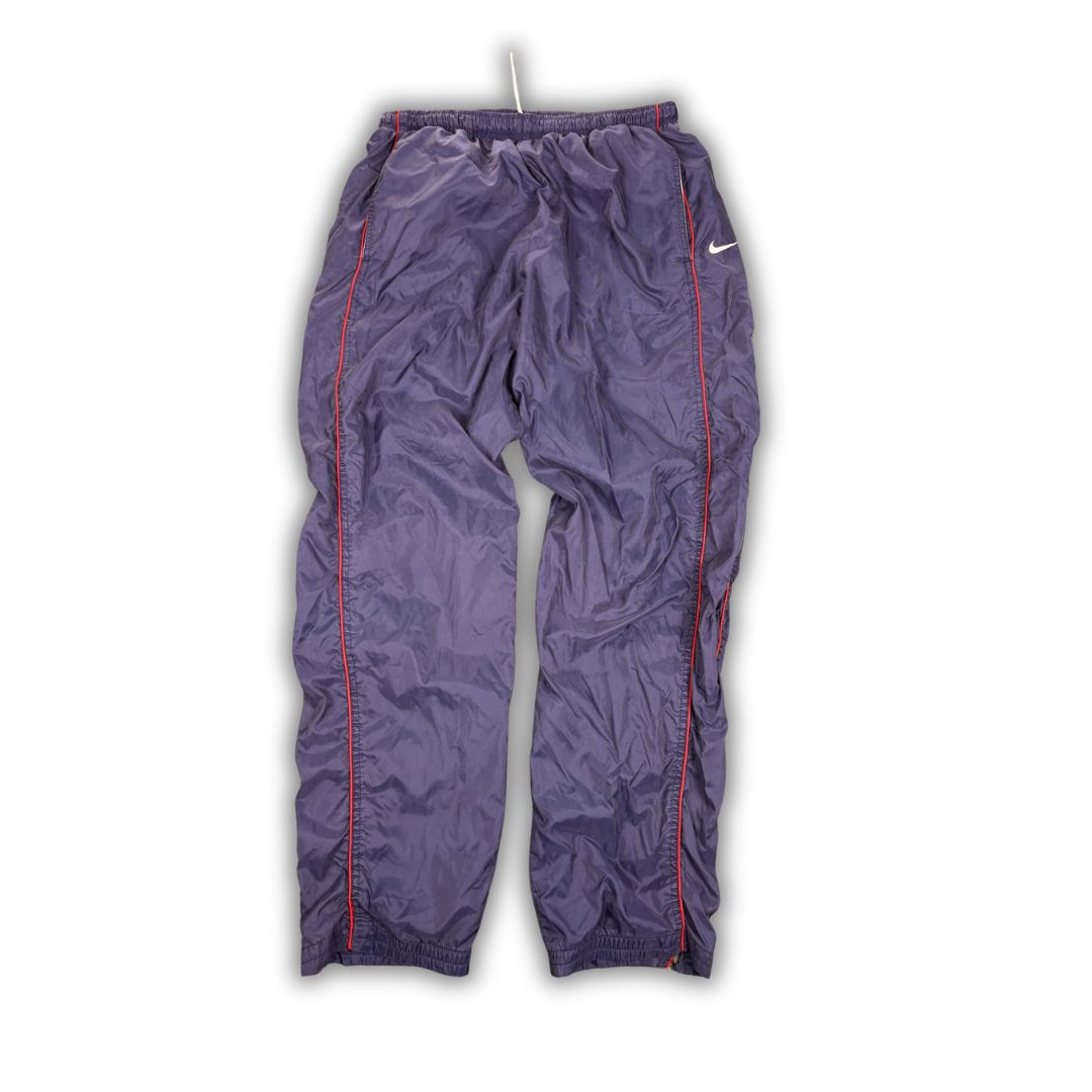 Vintage 90's Nike Track Pants Men's L Navy Red Double Piping Swoosh Baggy Joggers