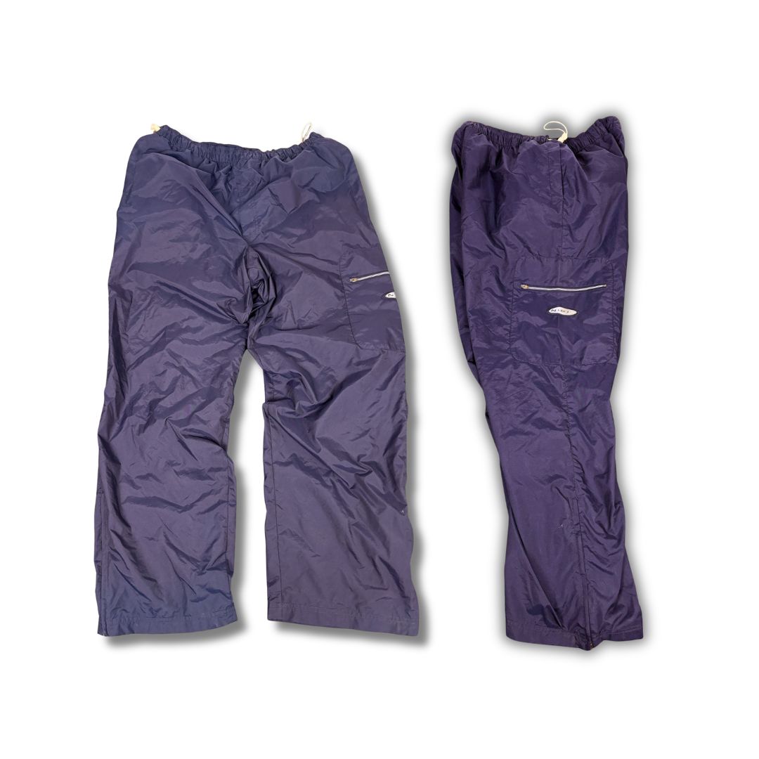 Vintage Y2K Nike Cargo Track Pants Men's XL Navy Super Baggy Joggers Wide Leg
