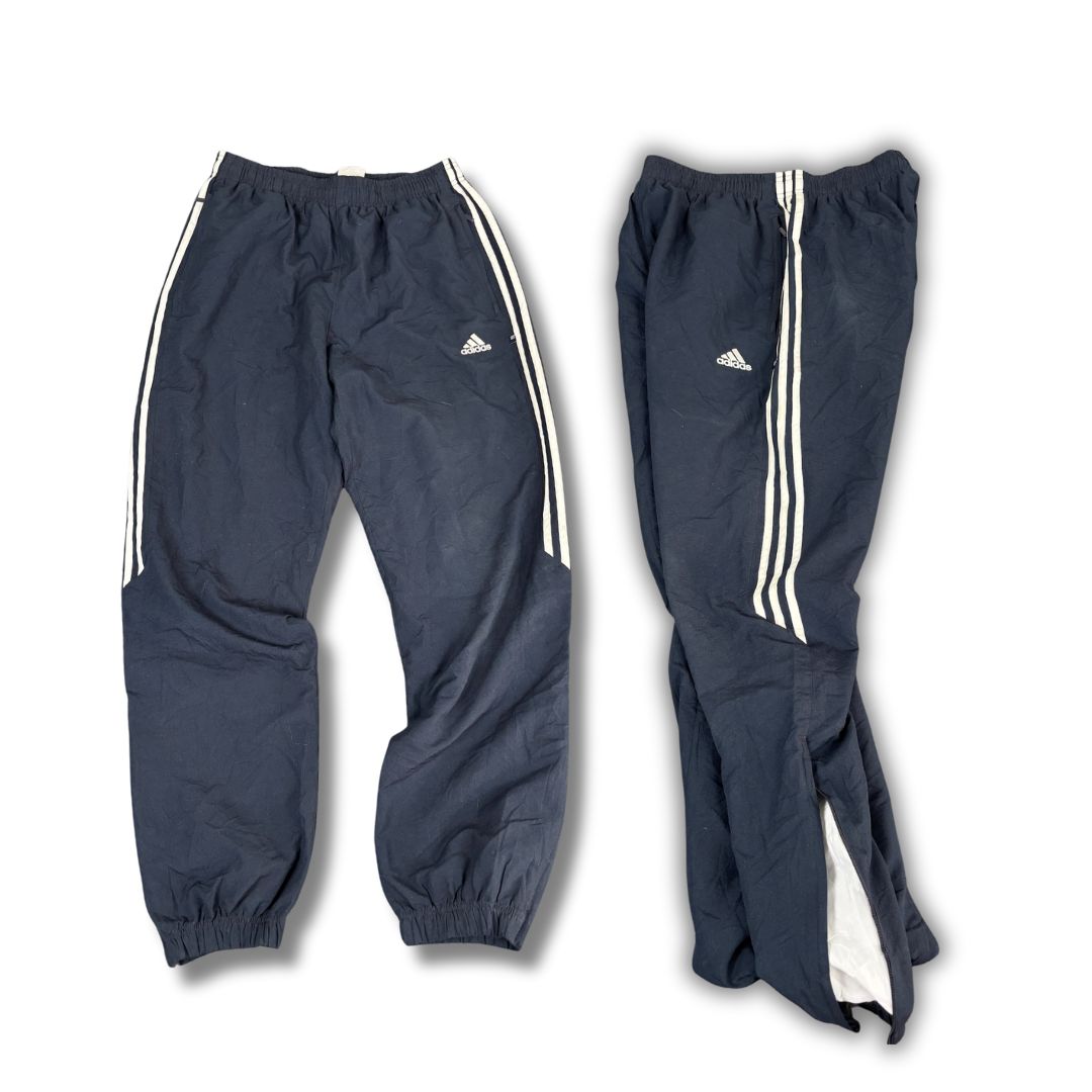 Vintage Y2K Adidas Track Pants Men's M Navy Hip Logo 3 Stripe Cuffed Joggers
