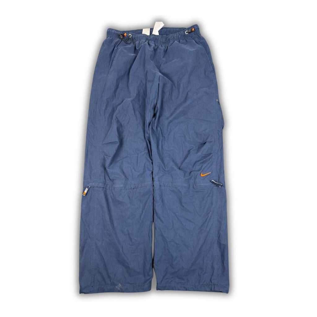 Vintage Y2K Nike Cargo Track Pants Men's L Navy Rare Shorts Zip Off Baggy Joggers