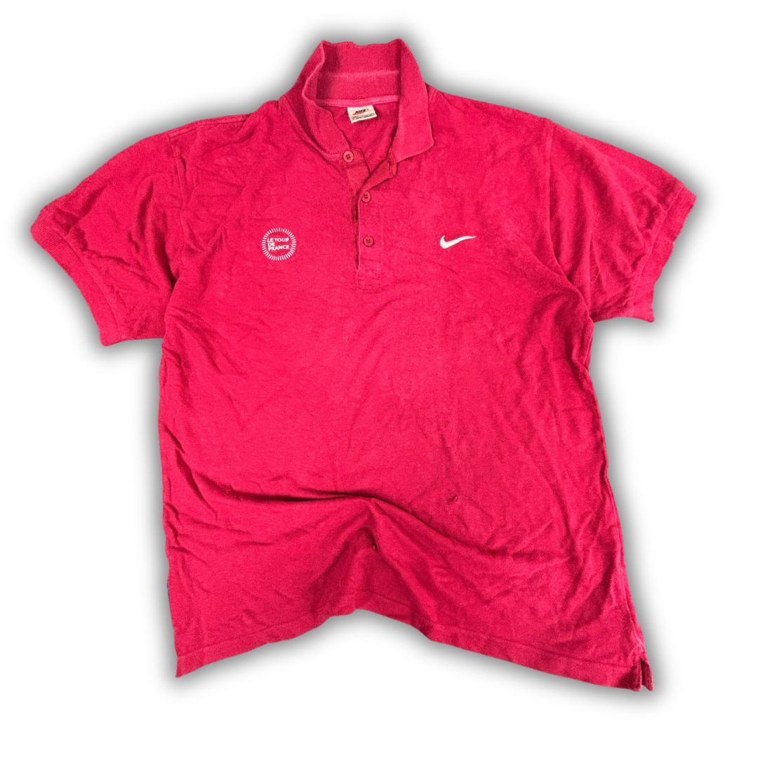 Vintage 90's Nike Polo Men's M Red Tour De France 1998 Shirt Collared