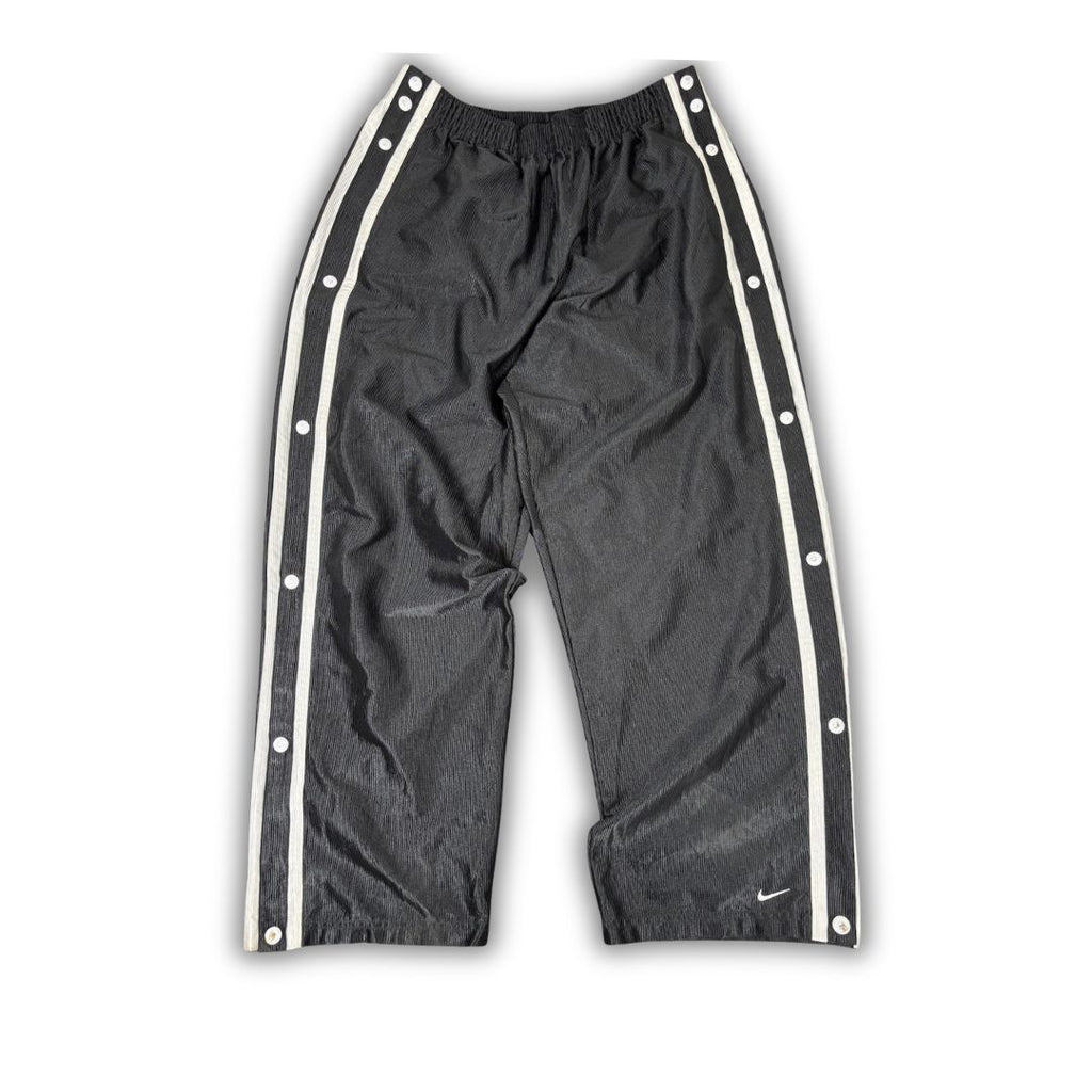 Vintage Y2K Nike Track Pants Men's XL Black Tear Away Basketball Joggers Wide Leg