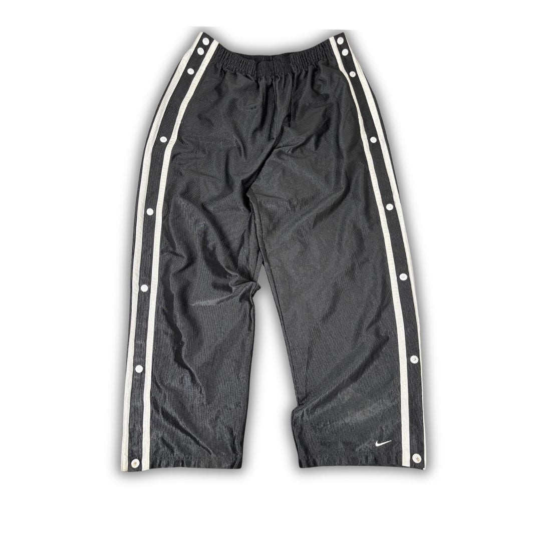 Vintage Y2K Nike Track Pants Men's XL Black Tear Away Basketball Joggers Wide Leg