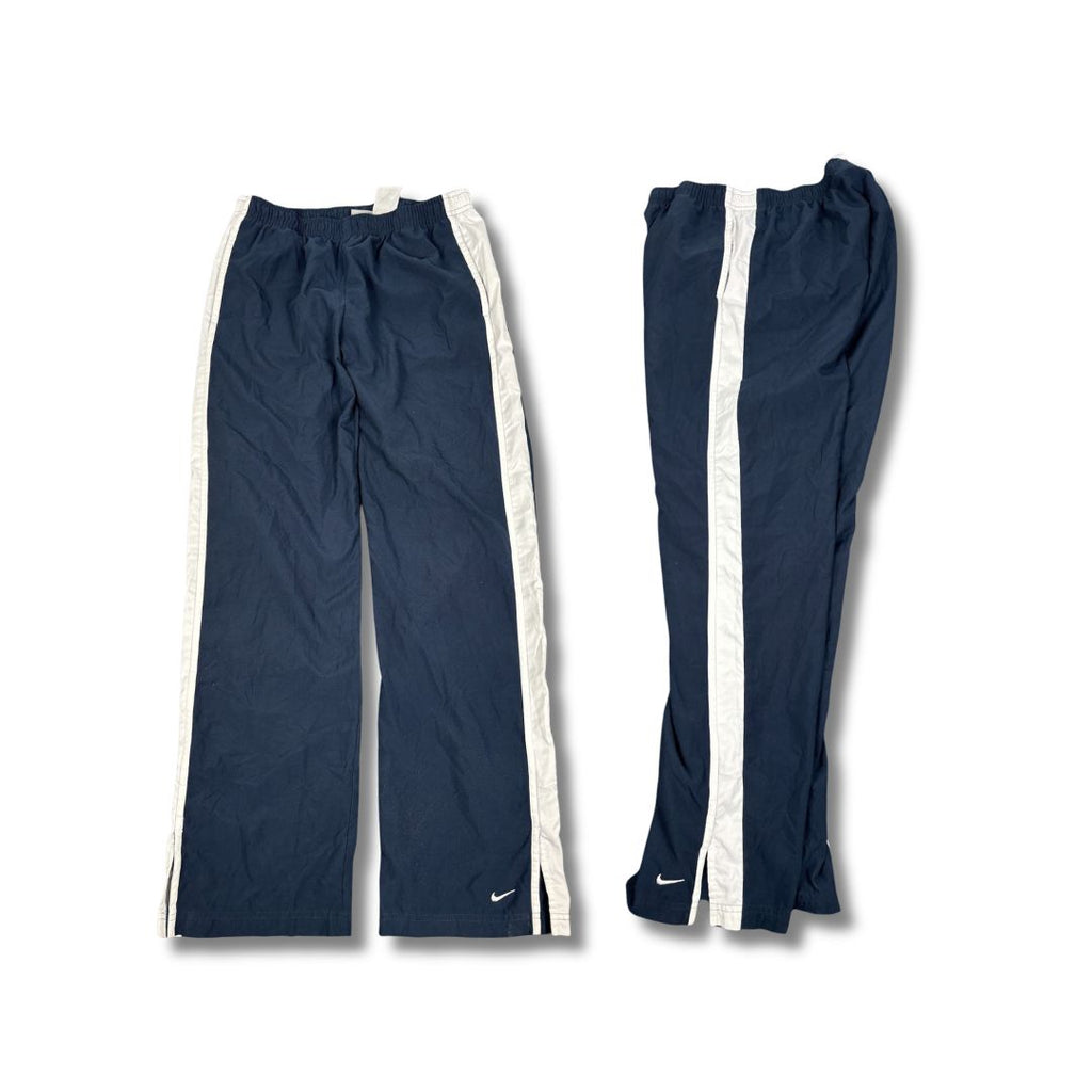 Vintage Y2K Nike Track Pants Women's M Navy White Piping Ankle Swoosh Joggers