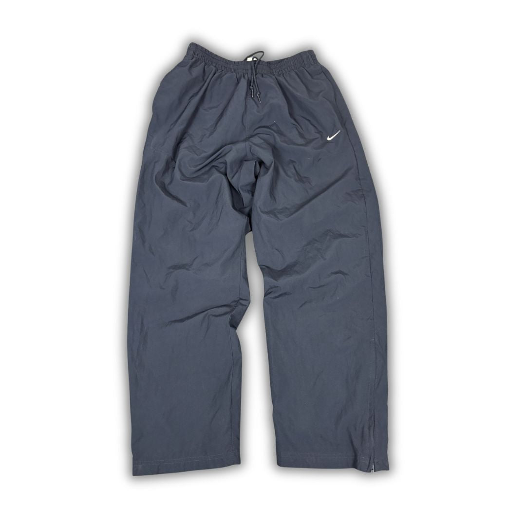 nike track pants navy white swoosh baggy