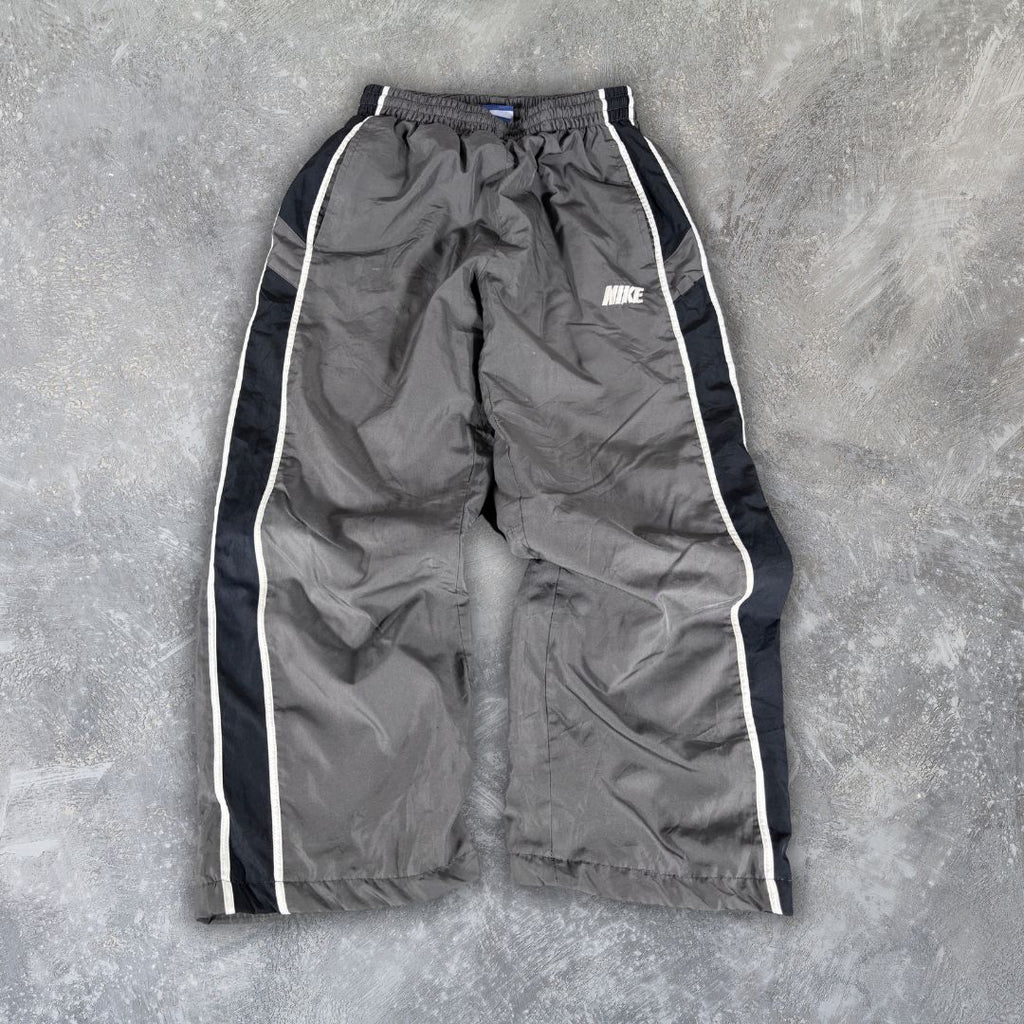 Vintage Nike 3/4 Track Pants Size XS Grey Black Spell Out Side Detail Windbreakers