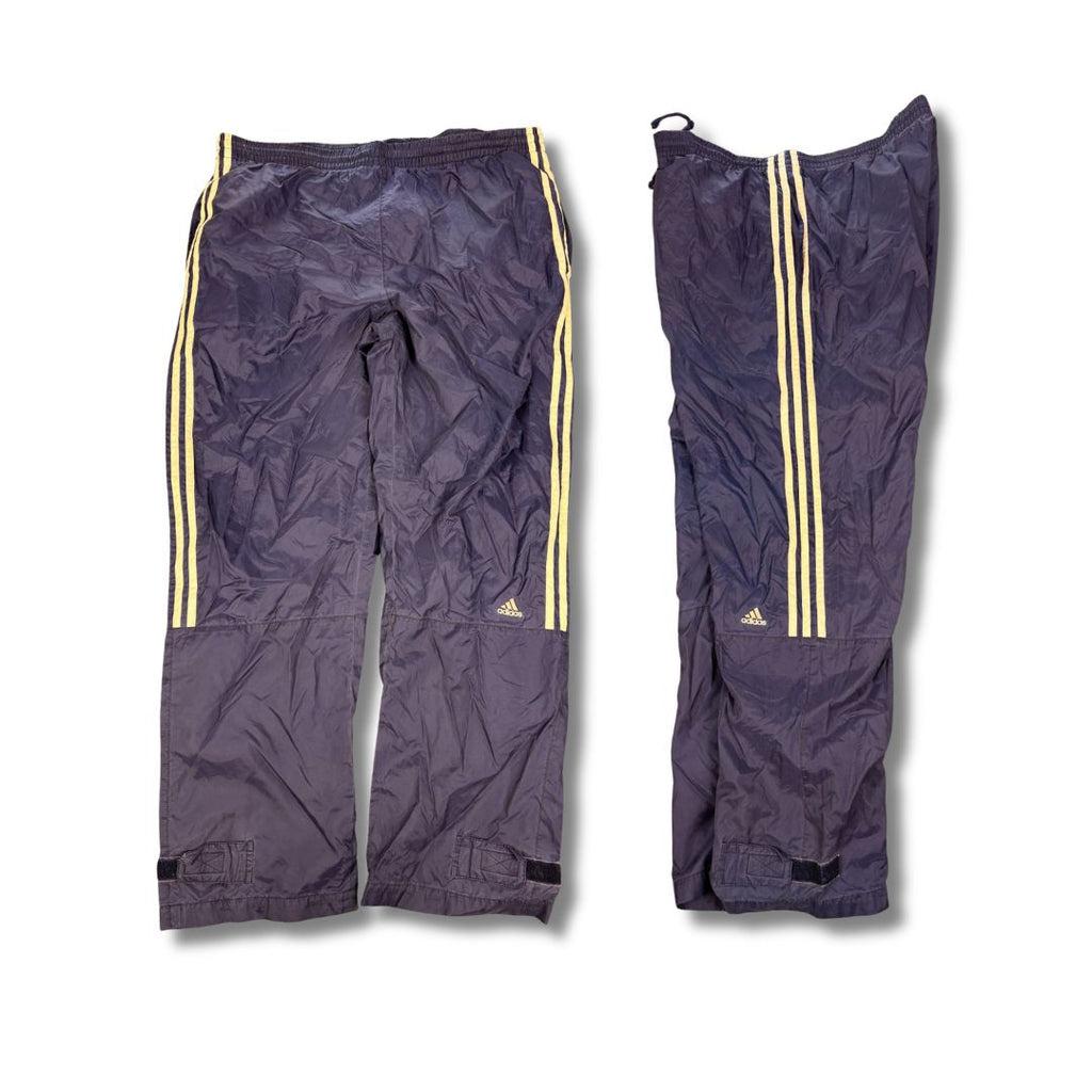 Vintage 90's Adidas Track Pants Men's L Navy blue white 3 stripe logo baggy joggers