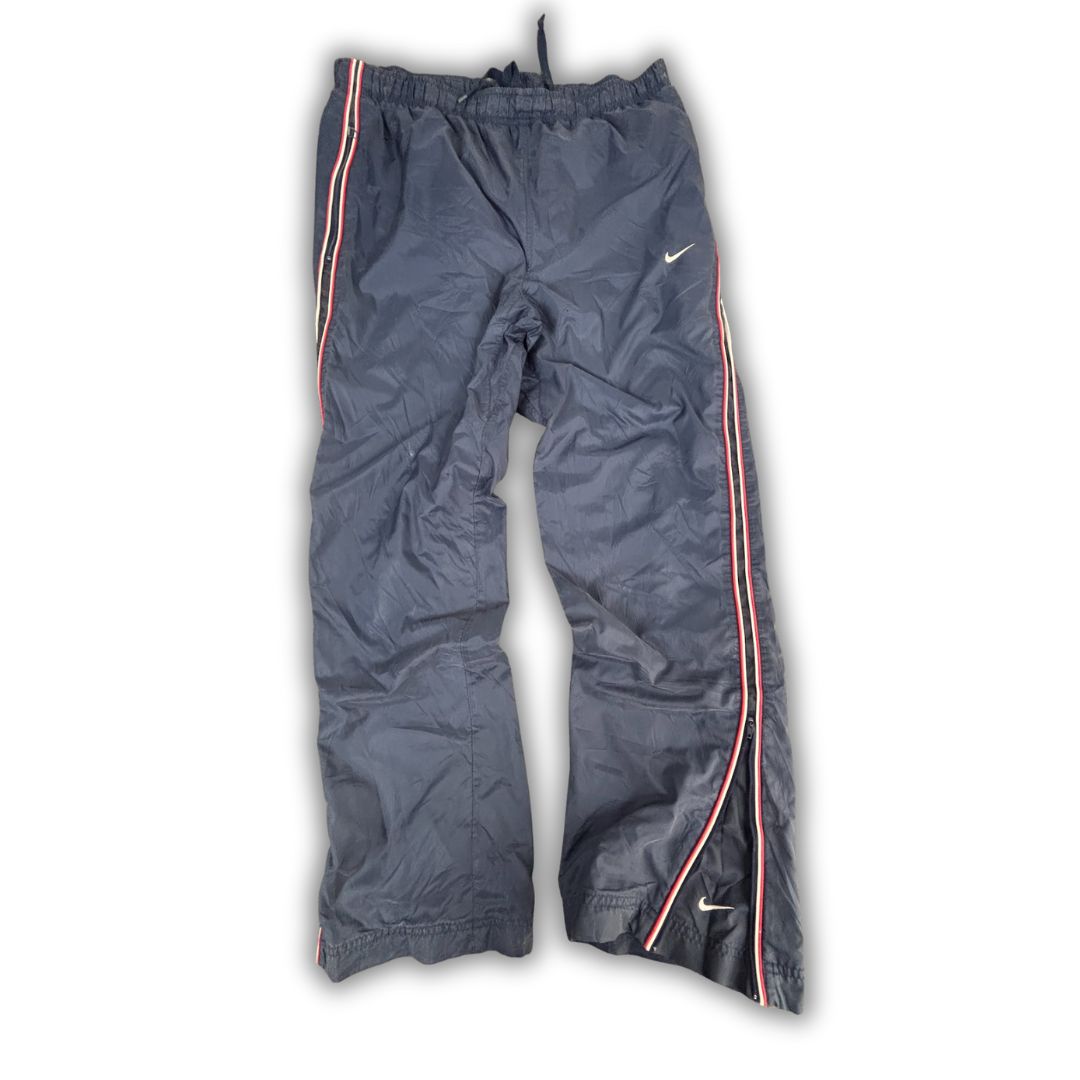 Vintage Y2K Nike Track Pants Men's L Navy Red White Piping Ankle Swoosh Joggers