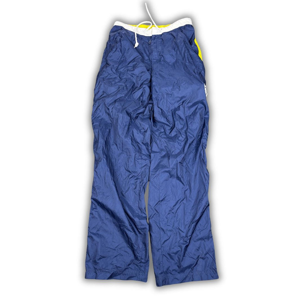 Vintage Y2K Nike Cargo Track Pants Women's S Navy Yellow Piping Spell Out