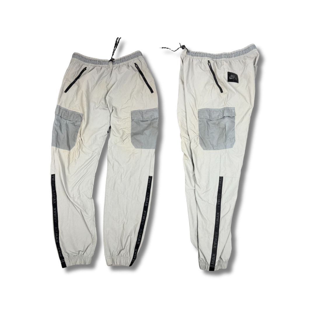 Nike Cargo Track Pants Men's L Grey Black Air Max Hologram Tape Spell Out