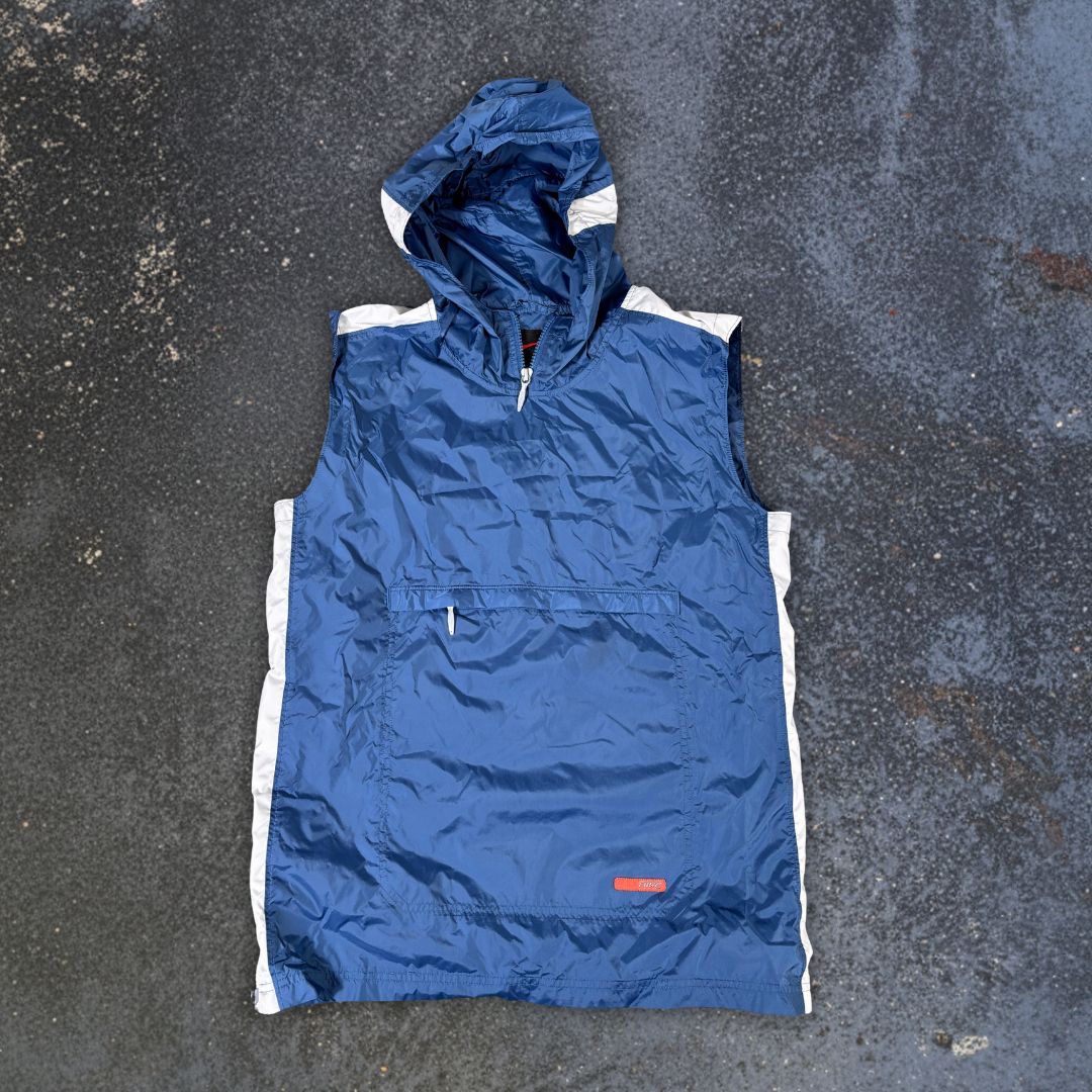 Vintage 90s Nike Jacket Size M Navy White Tech Wear Pouch Pocket Sleeveless