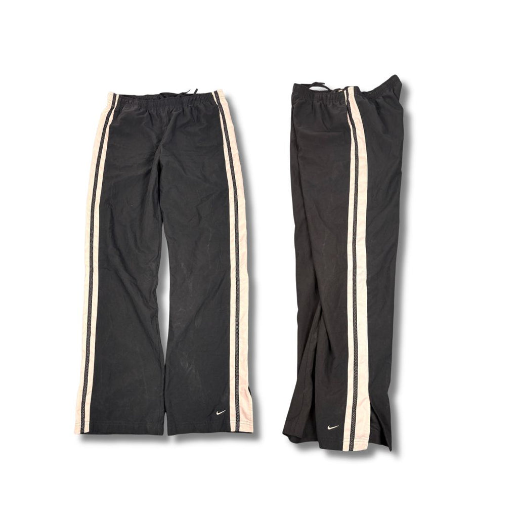 Vintage Y2K Nike Track Pants Women's M Black White Panels Ankle Swoosh