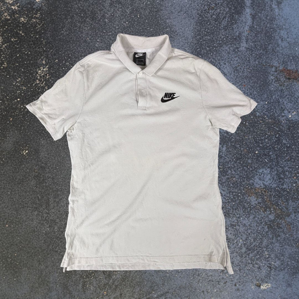 Nike Polo Shirt Women’s L White/Off-White Cotton Chest Logo Classic
