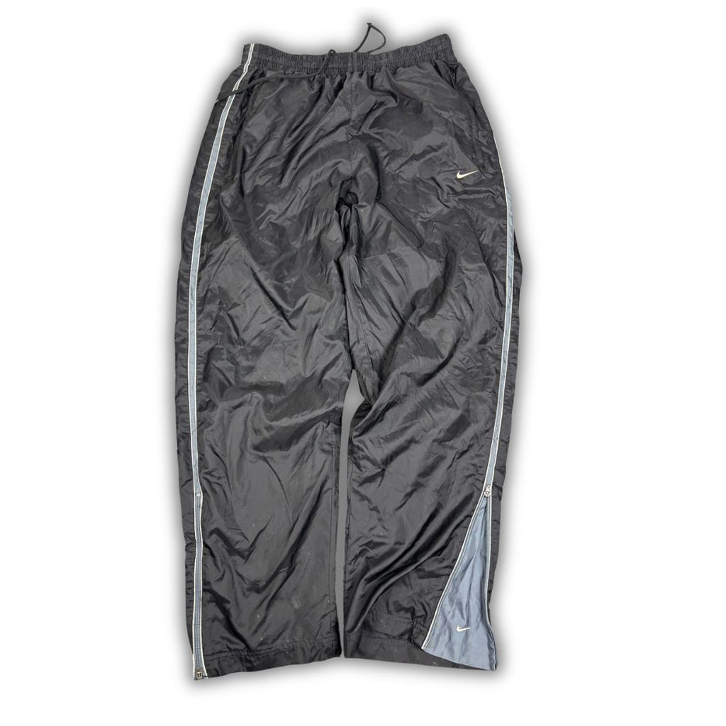 Vintage 90's Nike Track Pants Men's XL Black White Piping Ankle Swoosh Joggers