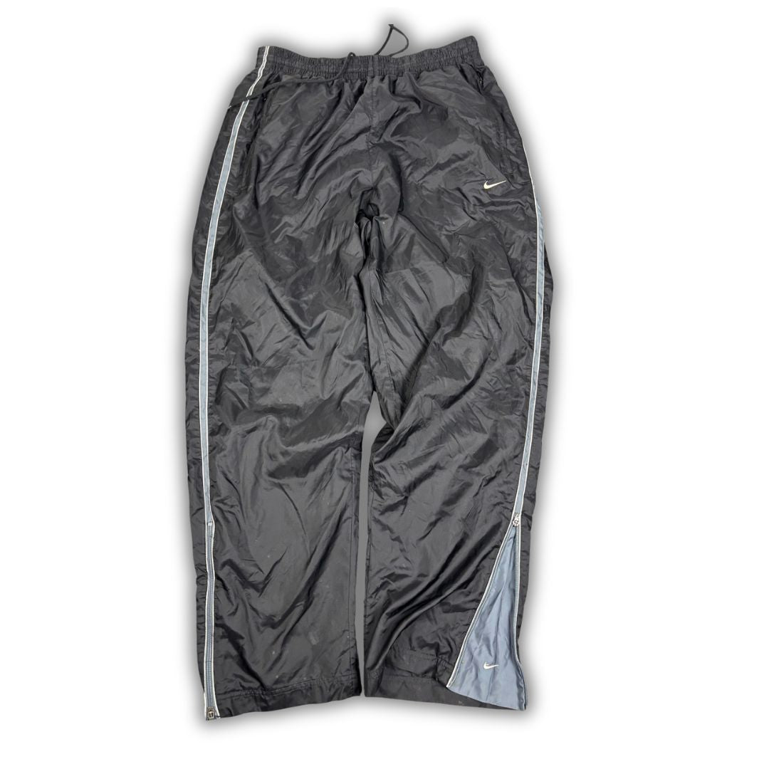 Vintage 90's Nike Track Pants Men's XL Black White Piping Ankle Swoosh Joggers