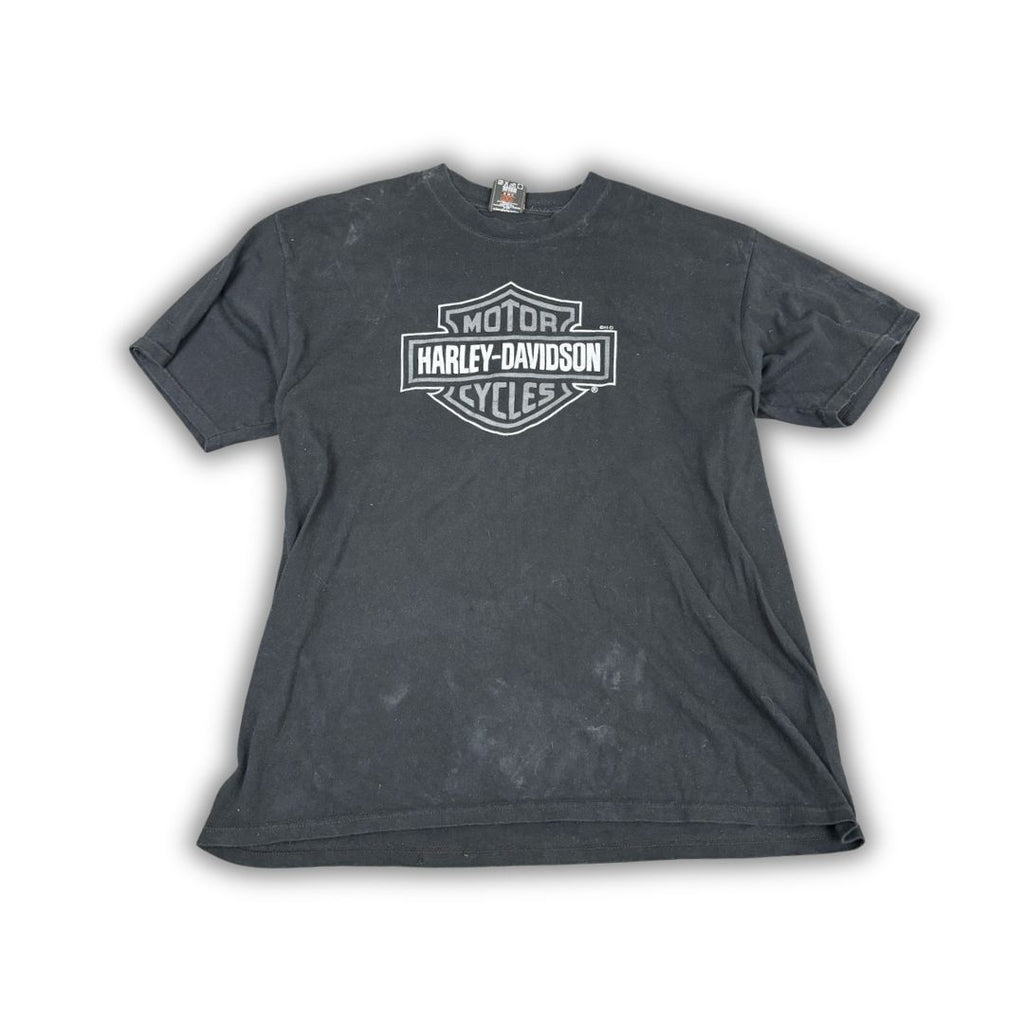 Vintage Y2K Harley Davidson T-shirt Men's XL Black Cancun Mexico Greyscale Graphic Tee Crew Neck