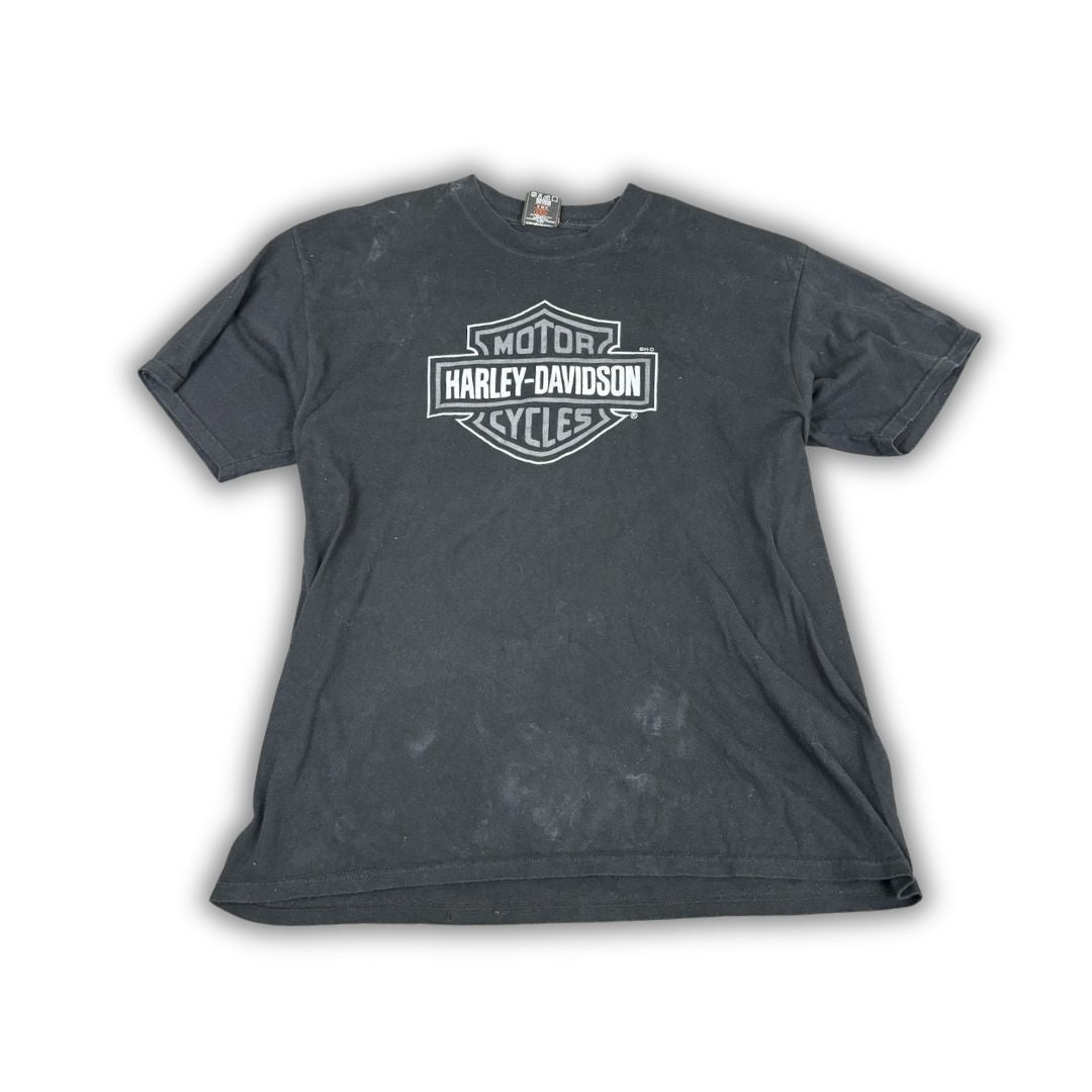 Vintage Y2K Harley Davidson T-shirt Men's XL Black Cancun Mexico Greyscale Graphic Tee Crew Neck