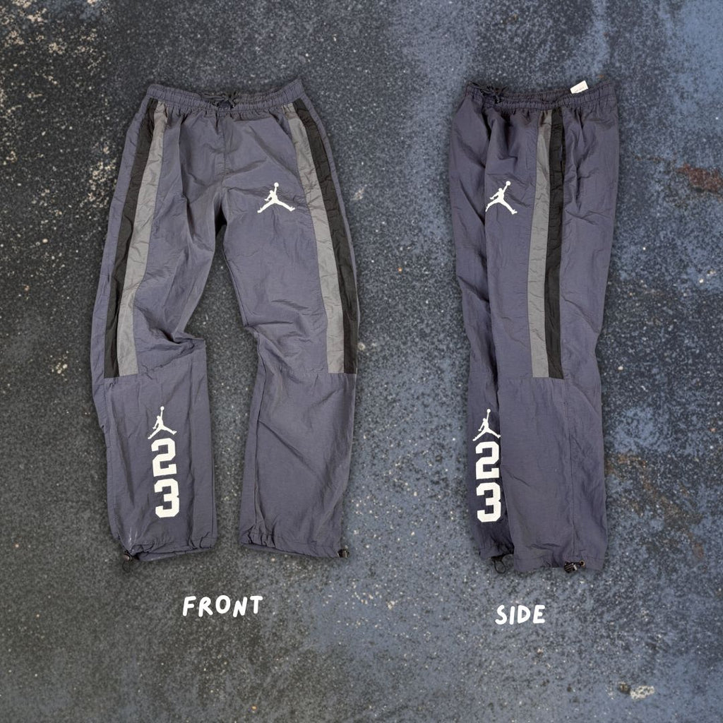 Nike Jordan Track Pants S Black Grey Panels 23 Detail Bungee Tabs
