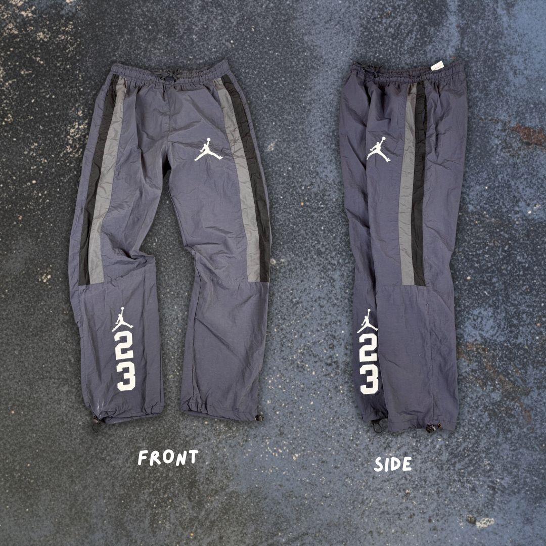 Nike Jordan Track Pants S Black Grey Panels 23 Detail Bungee Tabs