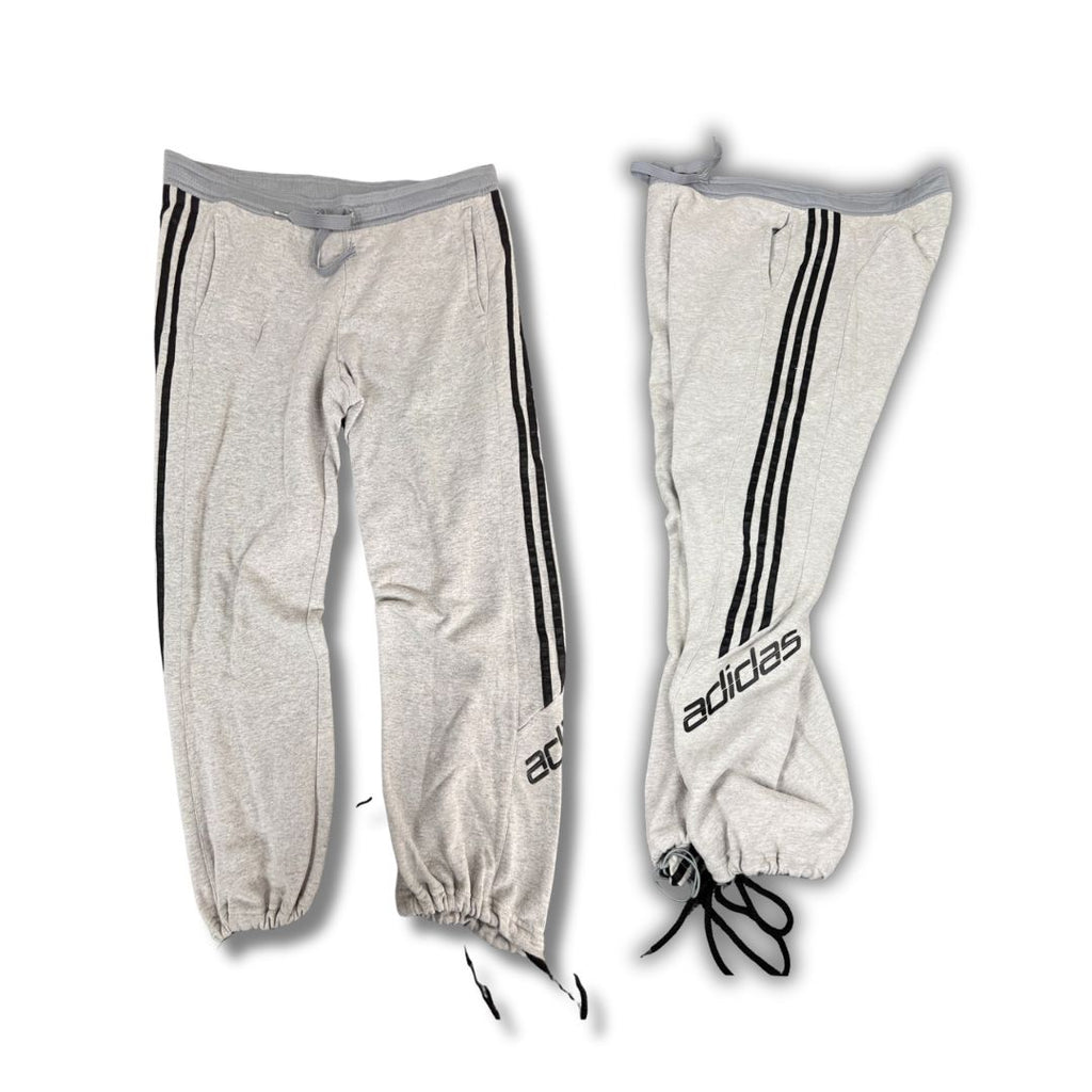 Vintage Y2K Adidas Track Pants Men's S Grey Black 3 Stripe Spell Out Sweatpants Straight Leg