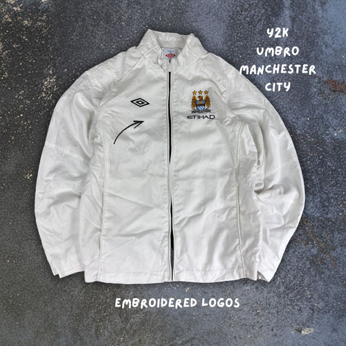 2009 Manchester City Umbro Jacket Size Small Y2K Badge Logos Full Zip