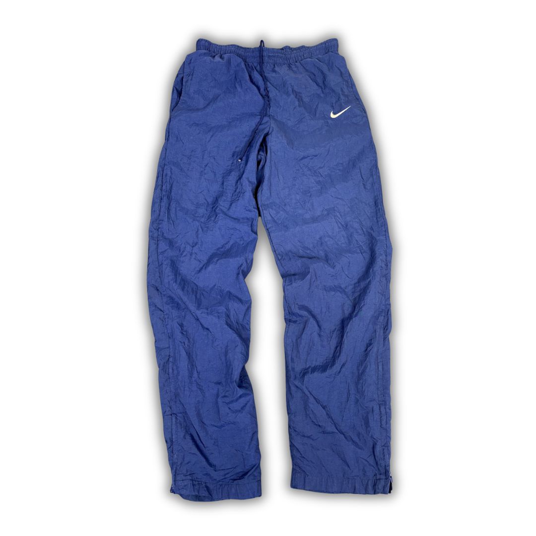 Vintage 90's Nike Track Pants Men's S Navy White Swoosh Joggers Tapered