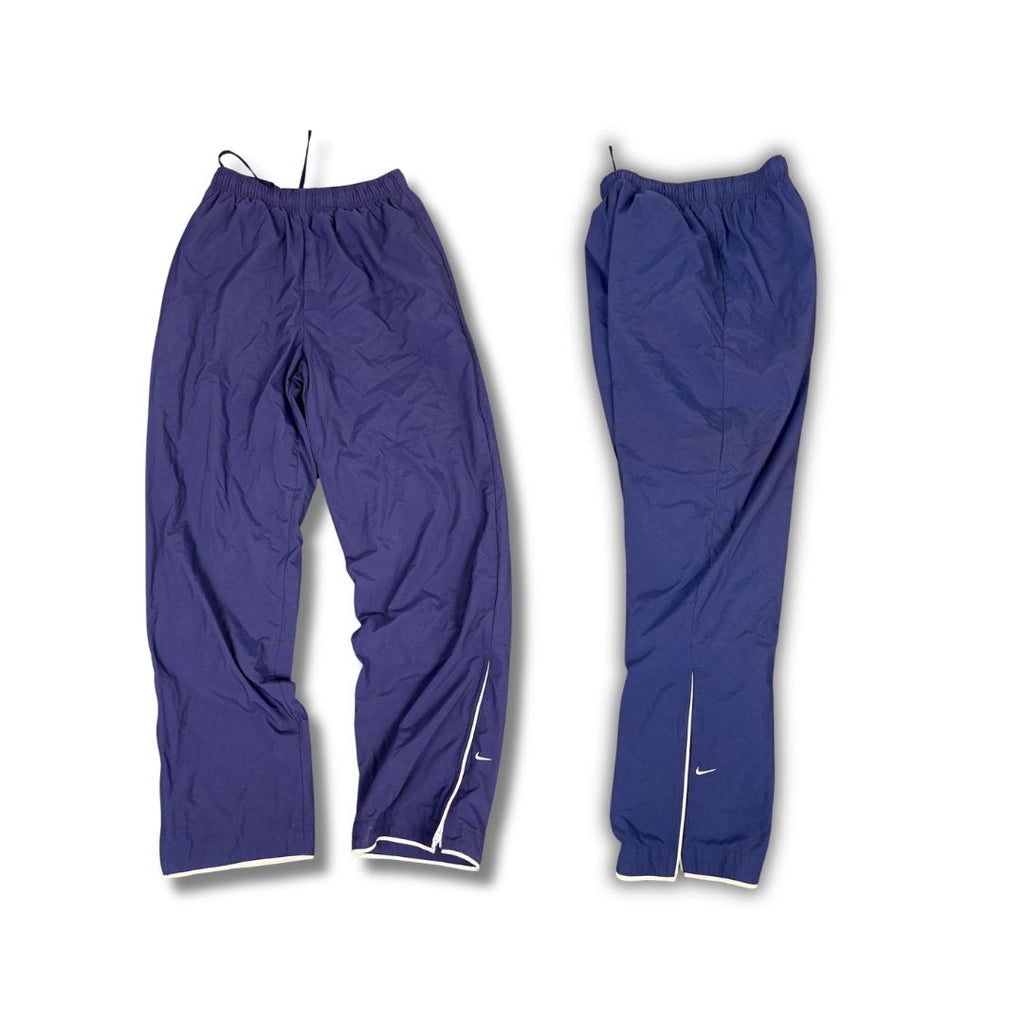 Vintage Y2K Nike Track Pants Women's M Navy Blue Swoosh Pping Joggers Straight Leg