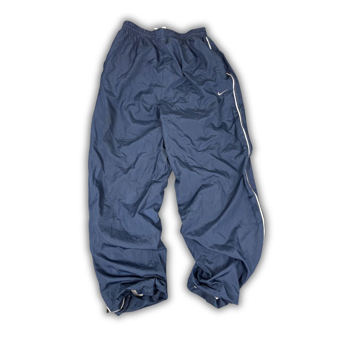 Vintage Y2K Nike Court Track Pants Men's S Navy Grey Panel SWhite Swoosh Joggers Wide Leg