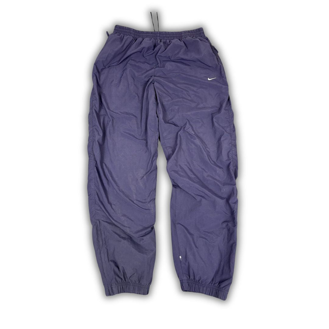 Vintage Y2K Nike Track Pants Men's L Navy White Swoosh Classic Joggers Tapered