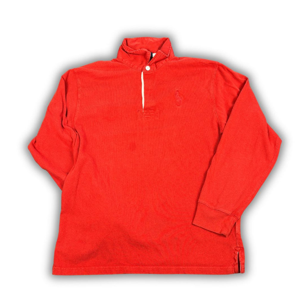 Vintage 90's Ralph Lauren Rugby Polo Men's S Double Red Big Pony Collared