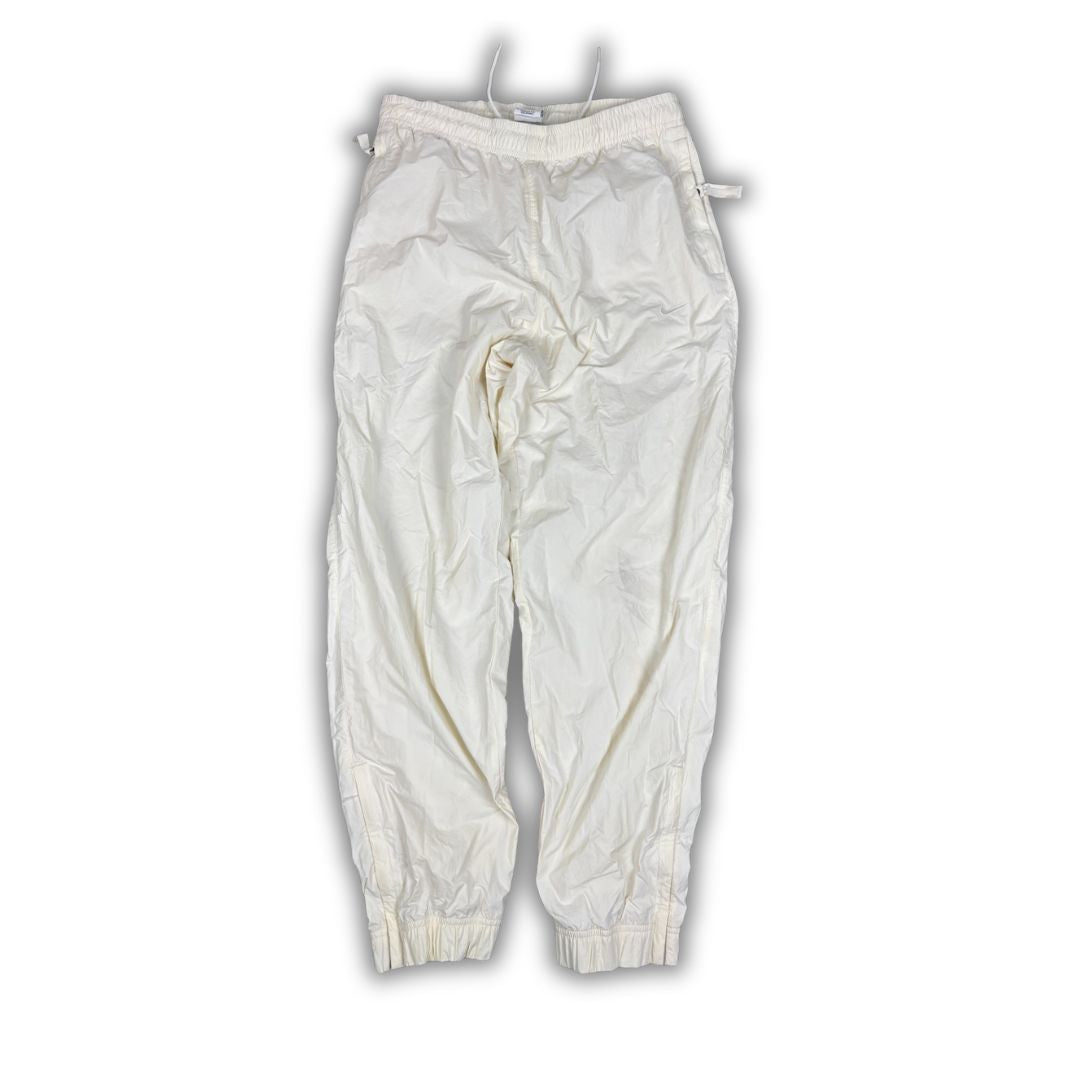 Classic Nike Track Pants Men's S Double White Cream White Swoosh Nylon Joggers