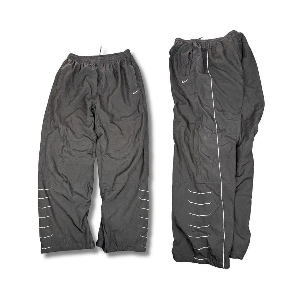 Vintage 90's Nike Premier Track Pants Men's M Black White Swoosh Piping Baggy Joggers