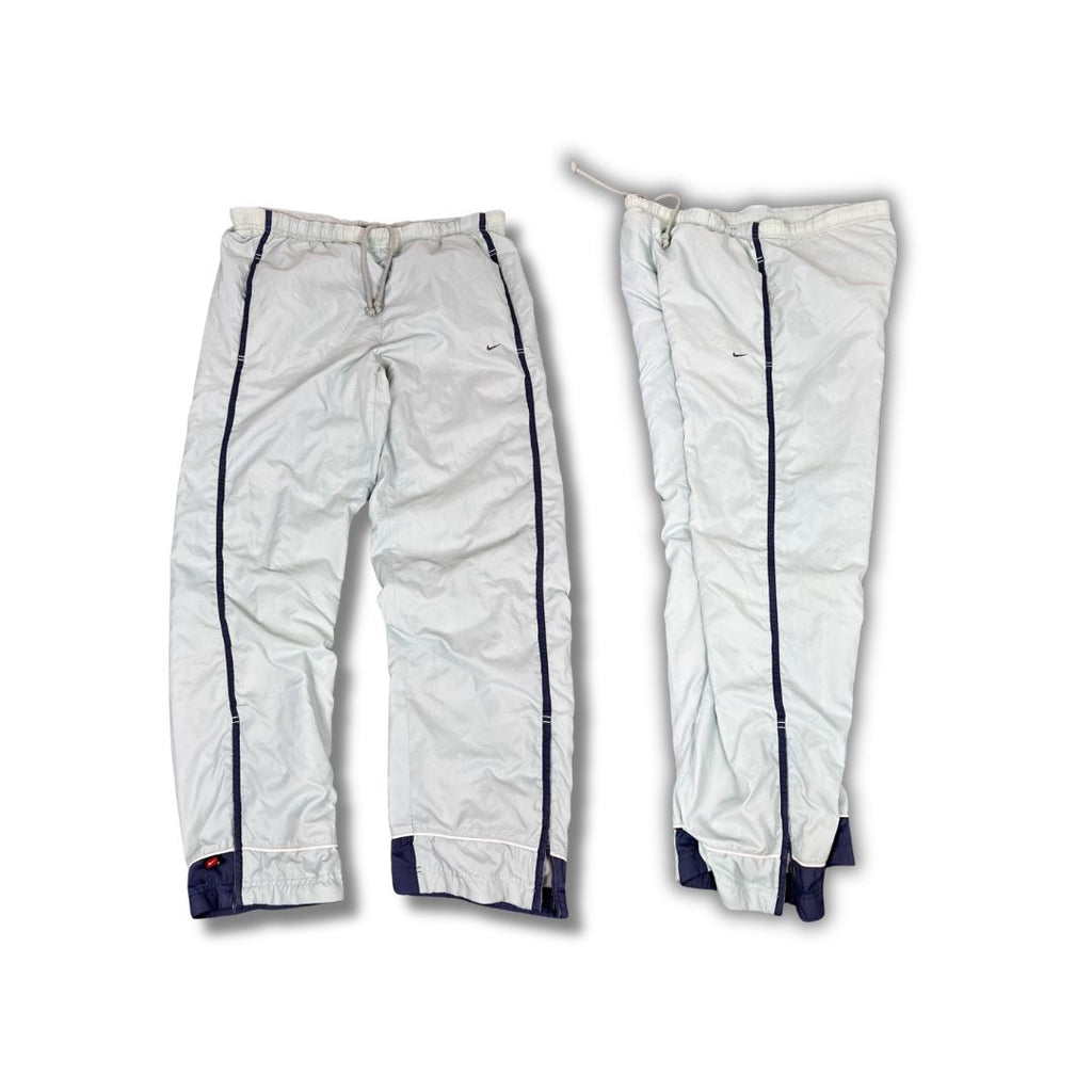 Vintage Y2K Nike Track Pants Women's M Blue Navy Panels Swoosh Joggers Straight Leg