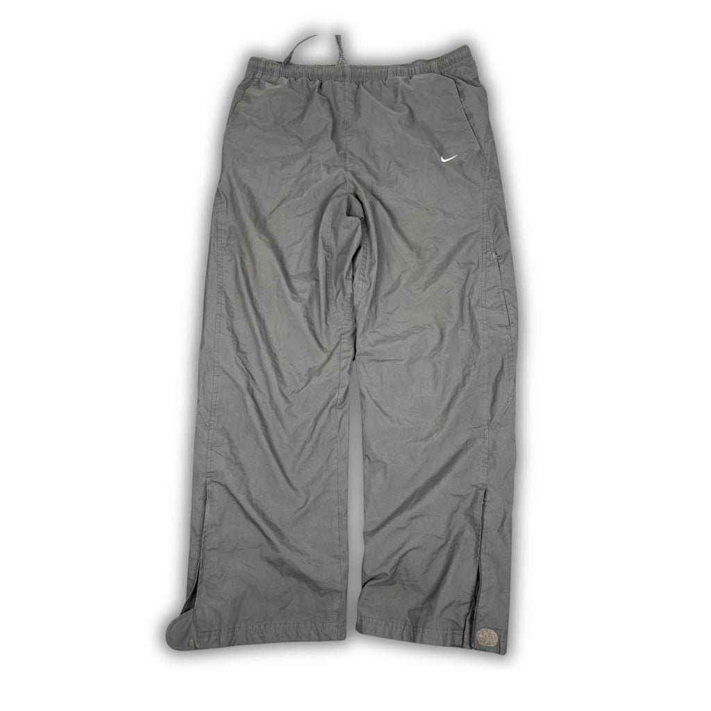 Vintage Y2K Nike Cargo Track Pants Men's L Grey White Swoosh Baggy Joggers