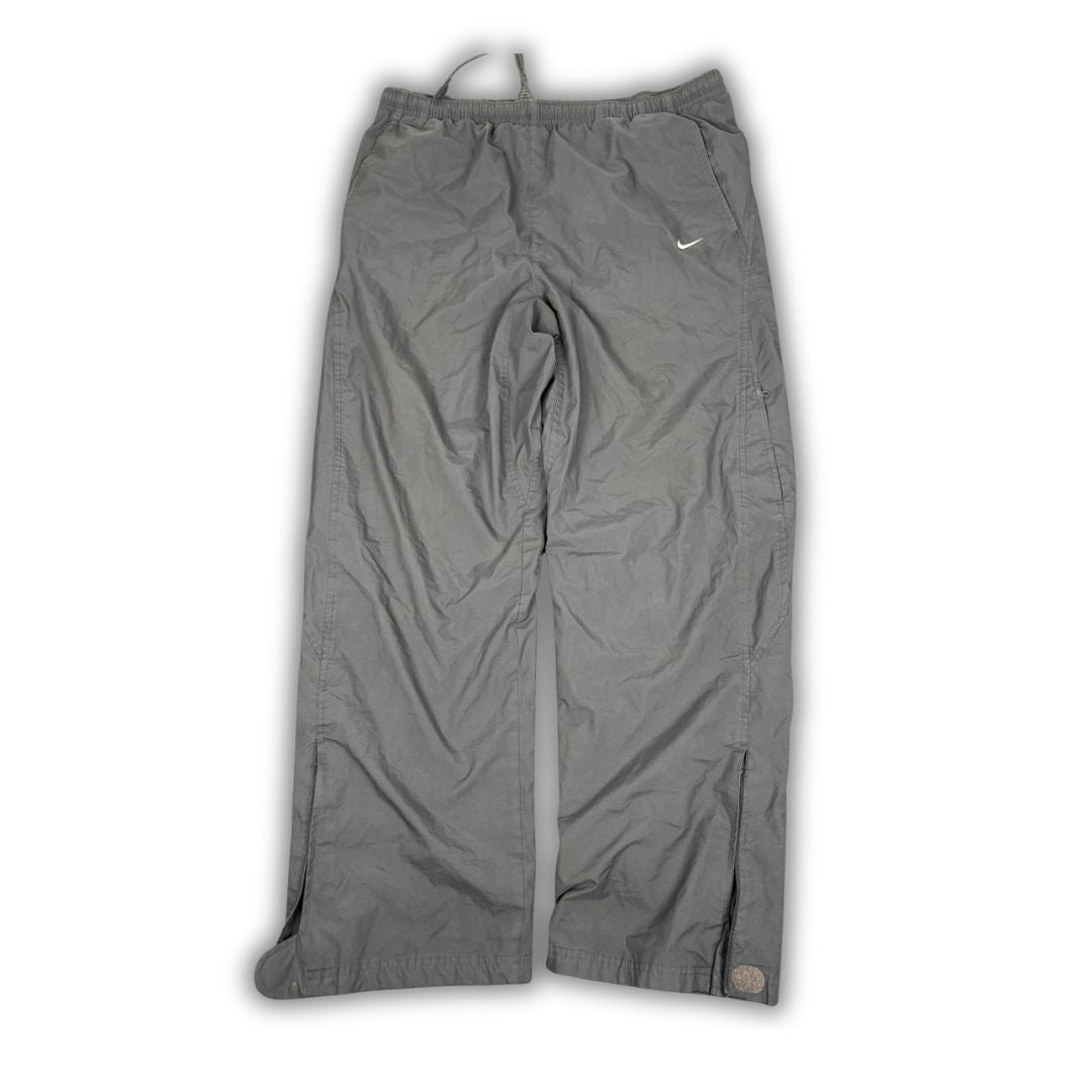 Vintage Y2K Nike Cargo Track Pants Men's L Grey White Swoosh Baggy Joggers