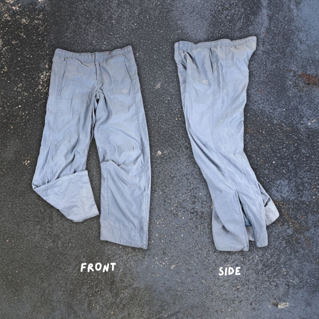 Vintage Y2K Nike SPRTSDLX Track Pants Men’s S Blue Double Knee Velvet Style Texture