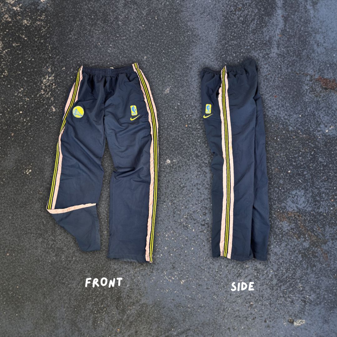 Nike Basketball Track Pants Men's S Navy Golden State NBA Embroidered Logos
