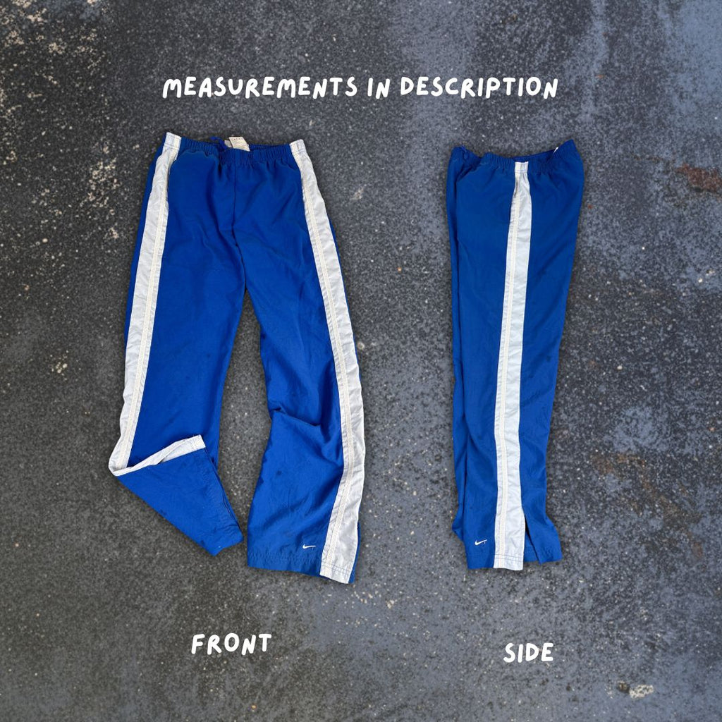 Vintage Y2K Nike Track Pants Women's S Blue Light Blue White Panels Ankle Swoosh