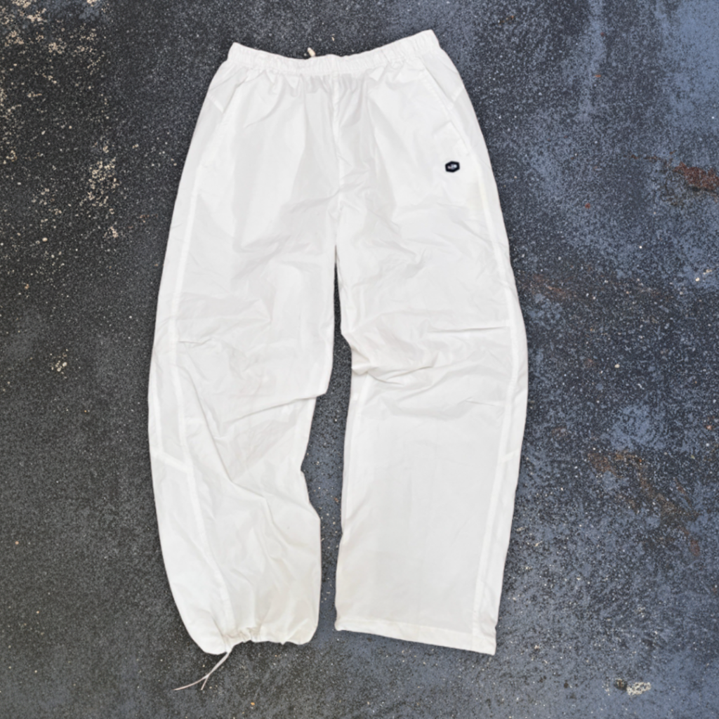 Vintage Y2K Nike Track Pants Size XL White Hex Logo Nylon Baggy Windbreakers