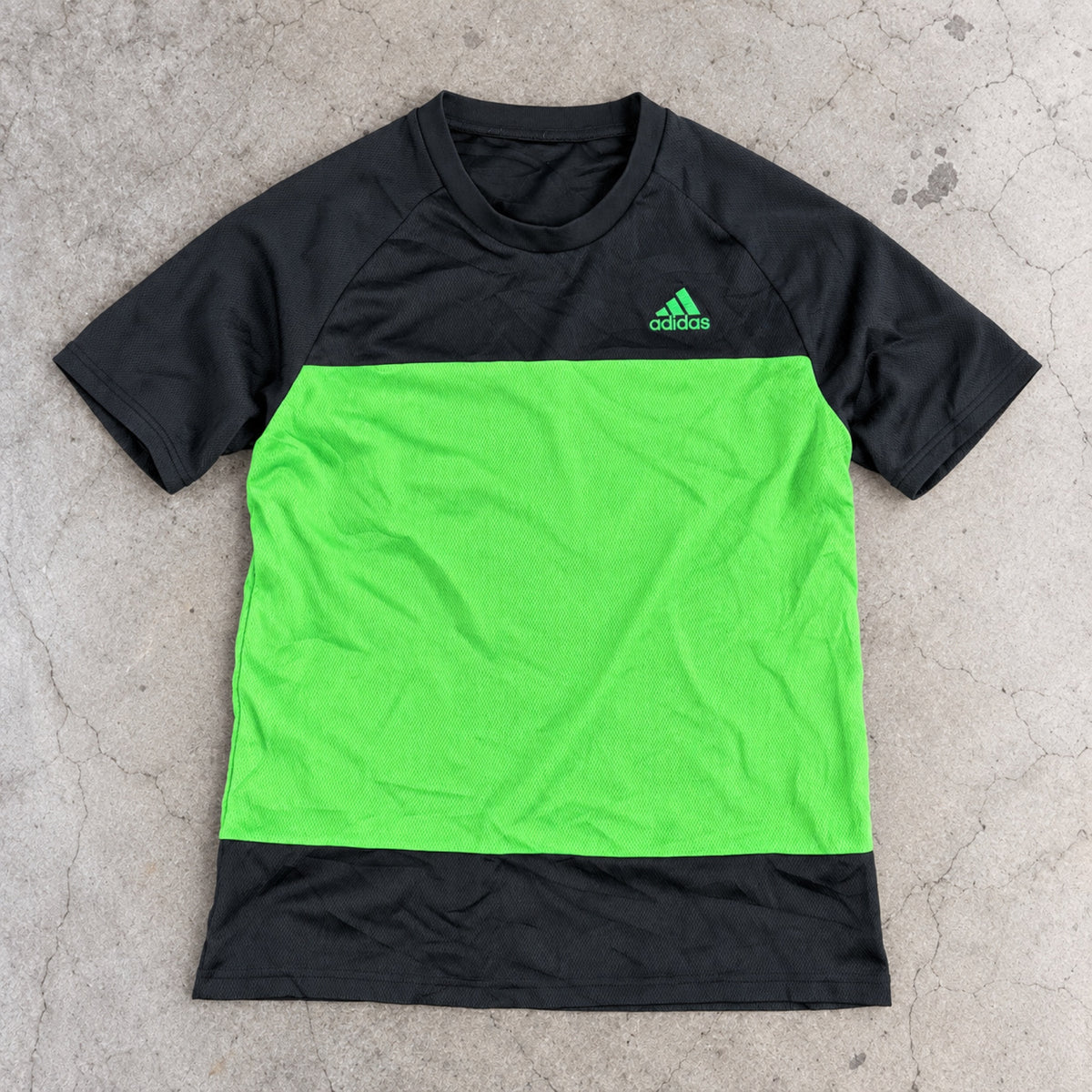 Adidas Climalite Colour Block Tee Black Neon Green photo 2