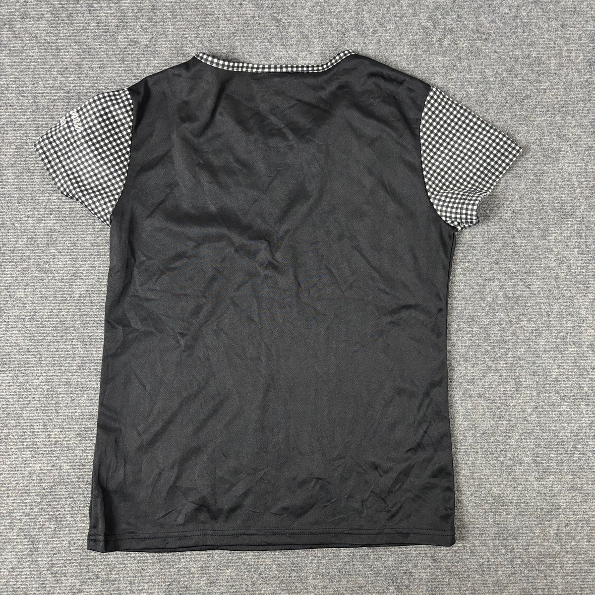 Y2K Fila Gingham Trim Pocket Tee Black White Petite photo 3