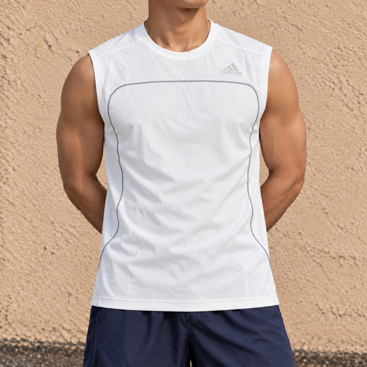 Adidas Climacool Sleeveless Training Tank White Grey Piping photo 1