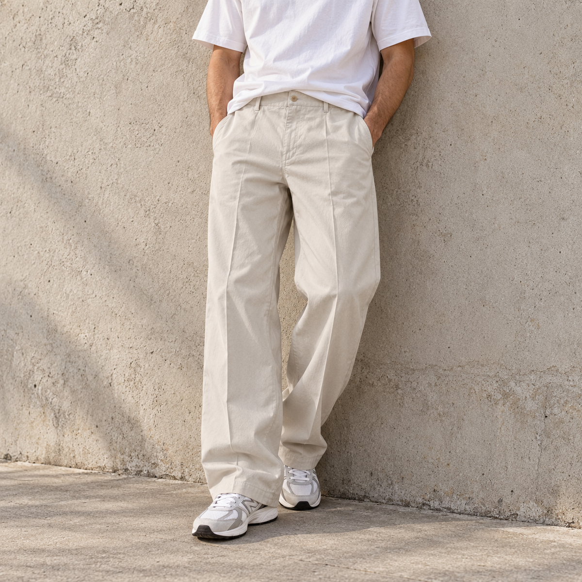 Vintage Y2K Nike Golf Pants Men's XXL Stone Beige Baggy Pleated Trousers