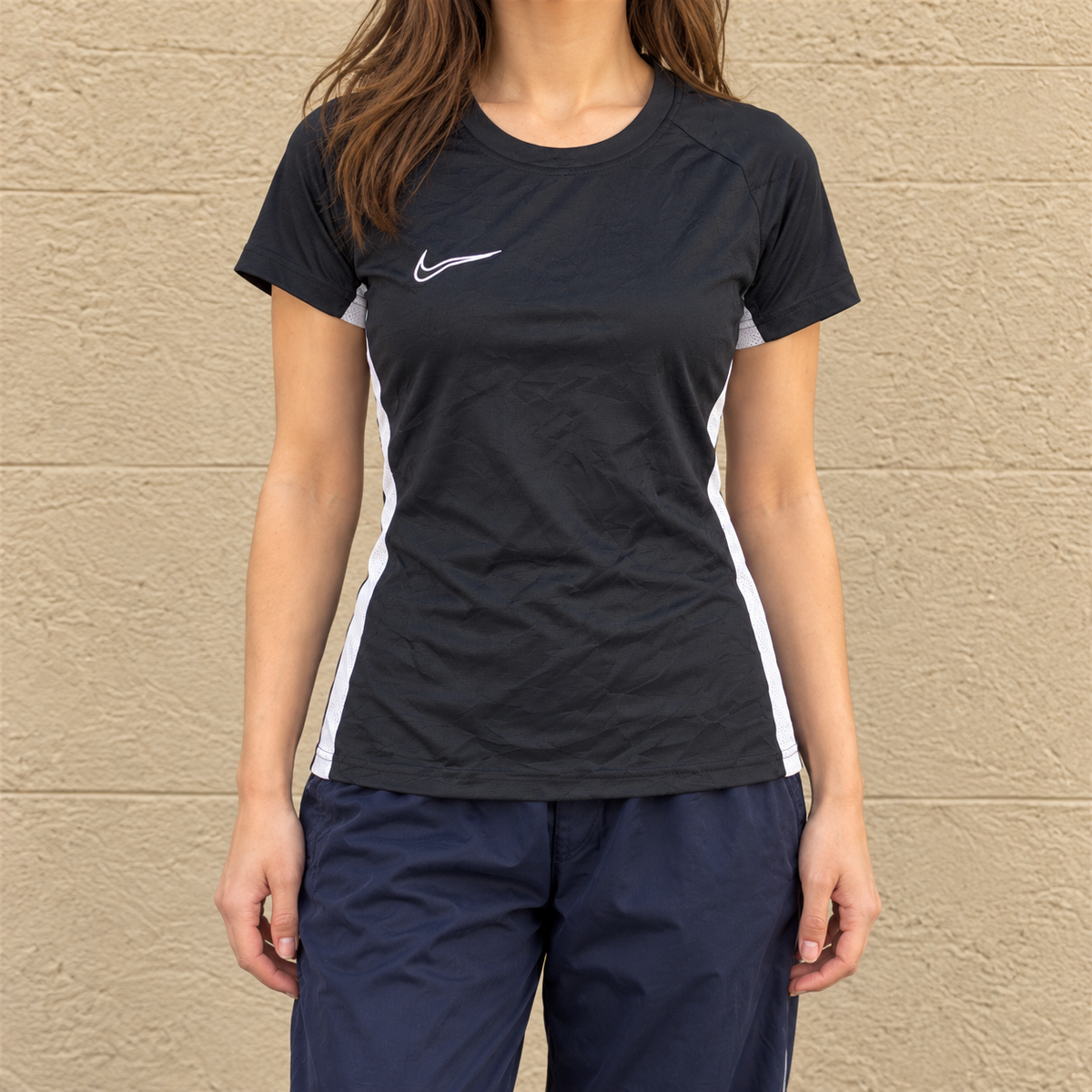 Nike Dri-Fit Activewear Top Women's Small Black White Training T-shirt