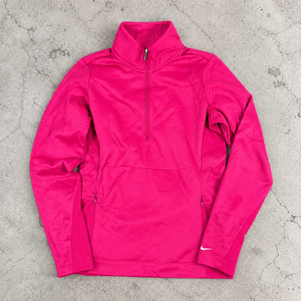 Nike Golf 1/4 Zip Jumper Women's Small Pink Activewear Golf Core